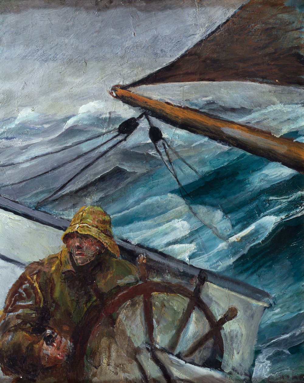 Mate u steru (olej na płótnie) autorstwa Christian Krohg