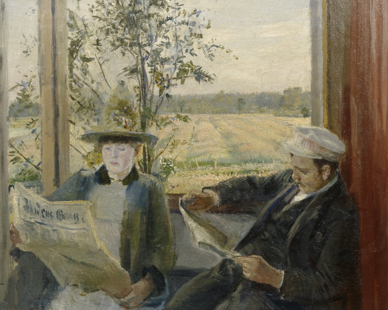 Oda Krohg czytająca The World