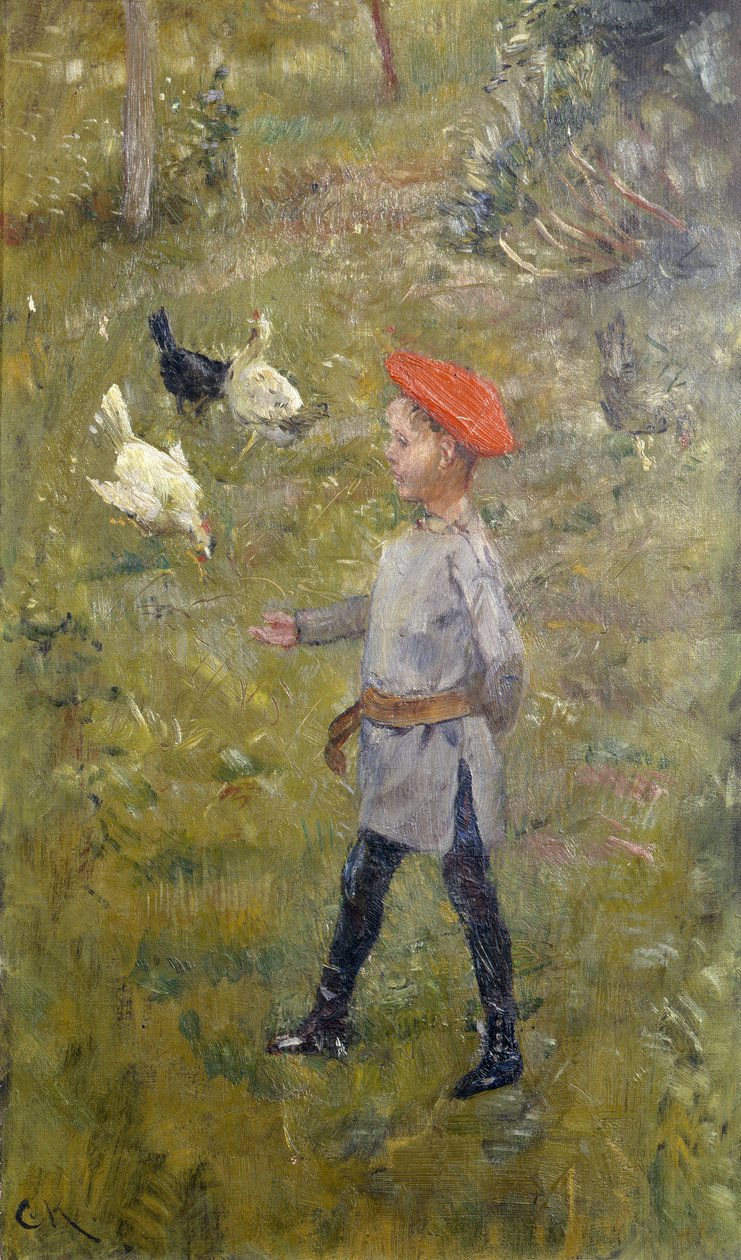 Per z kurami, Hvitsten autorstwa Christian Krohg