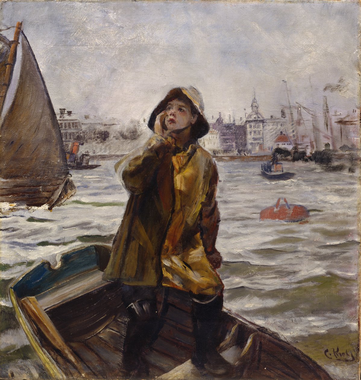 Chłopiec pilot, Bergens Bay autorstwa Christian Krohg