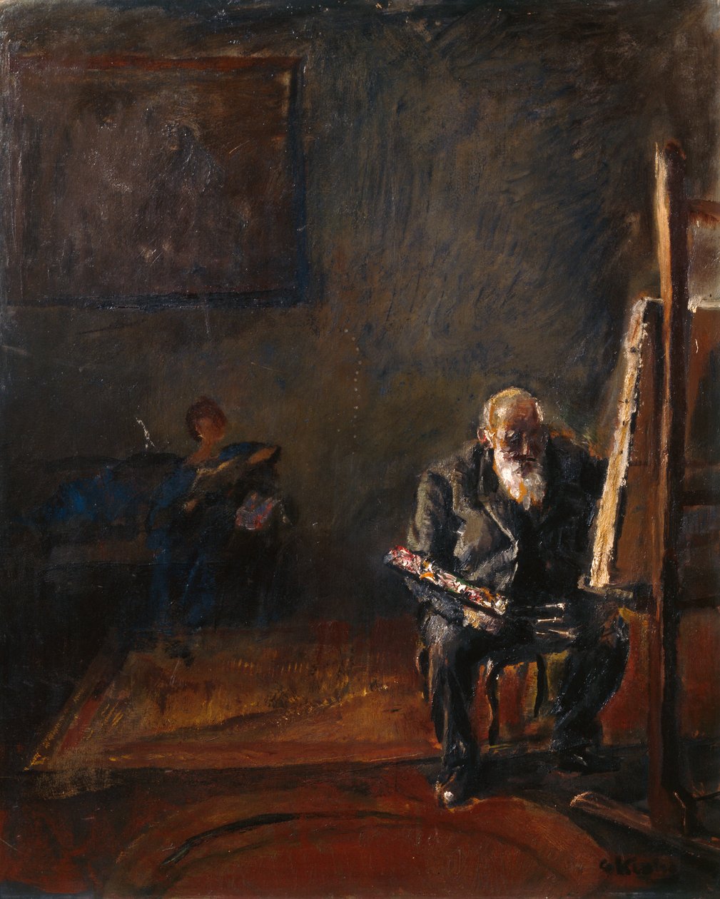 Autoportret przy sztalugach autorstwa Christian Krohg