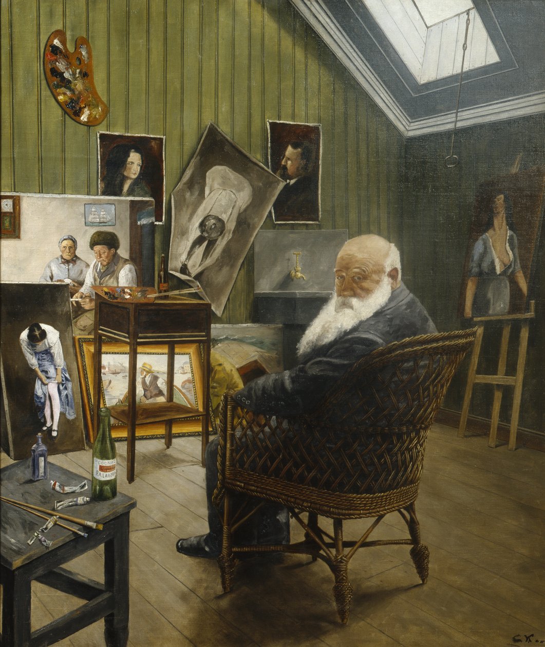 Autoportret w pracowni (olej na płótnie) autorstwa Christian Krohg