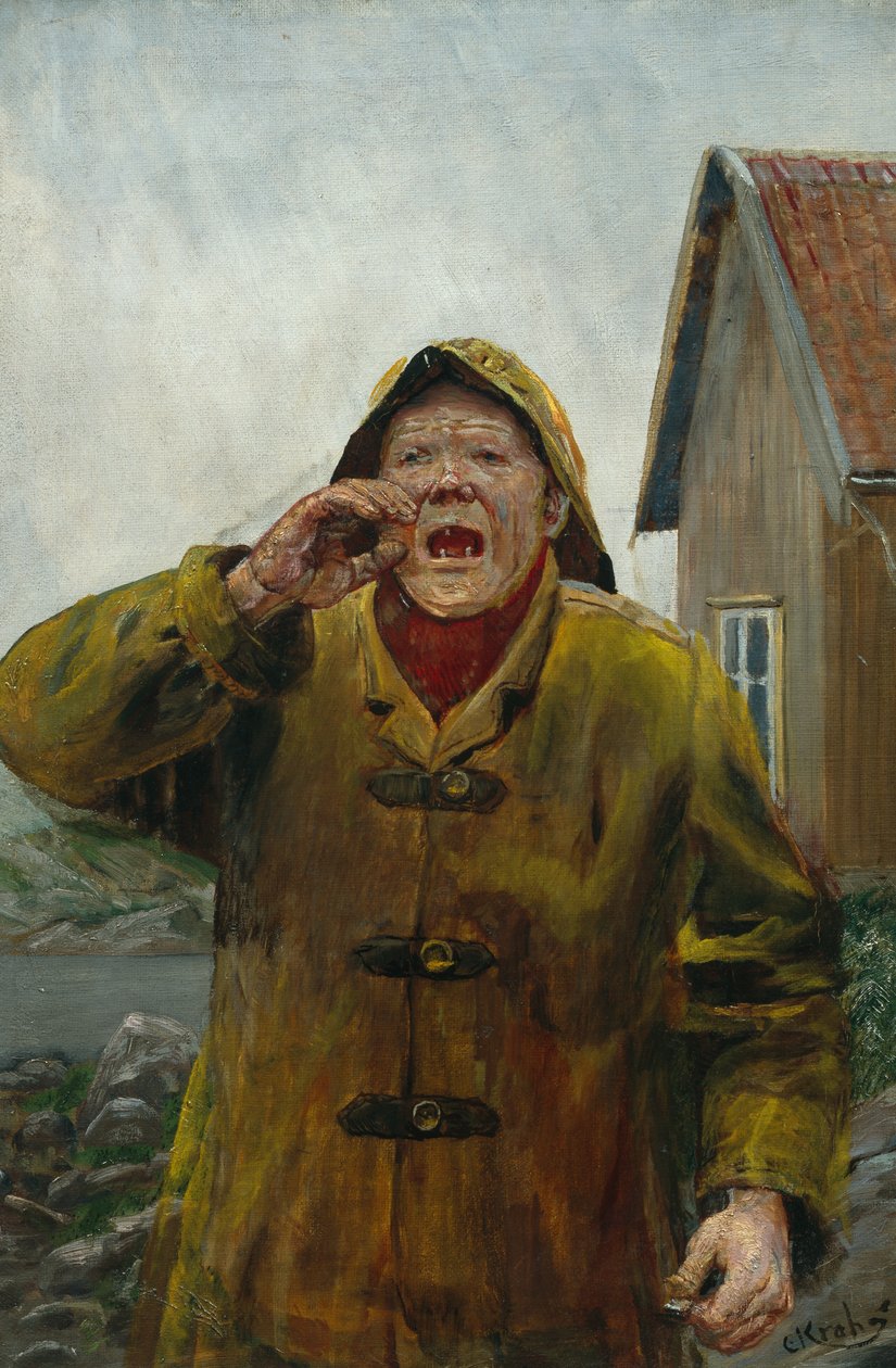 Krzyczący rybak (obraz) autorstwa Christian Krohg