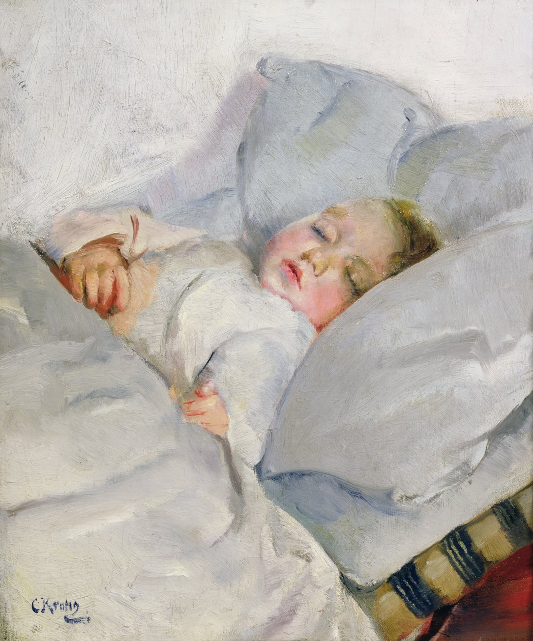 Śpiące dziecko autorstwa Christian Krohg