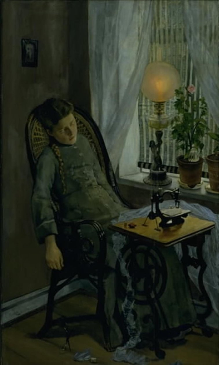 Krawcowa autorstwa Christian Krohg