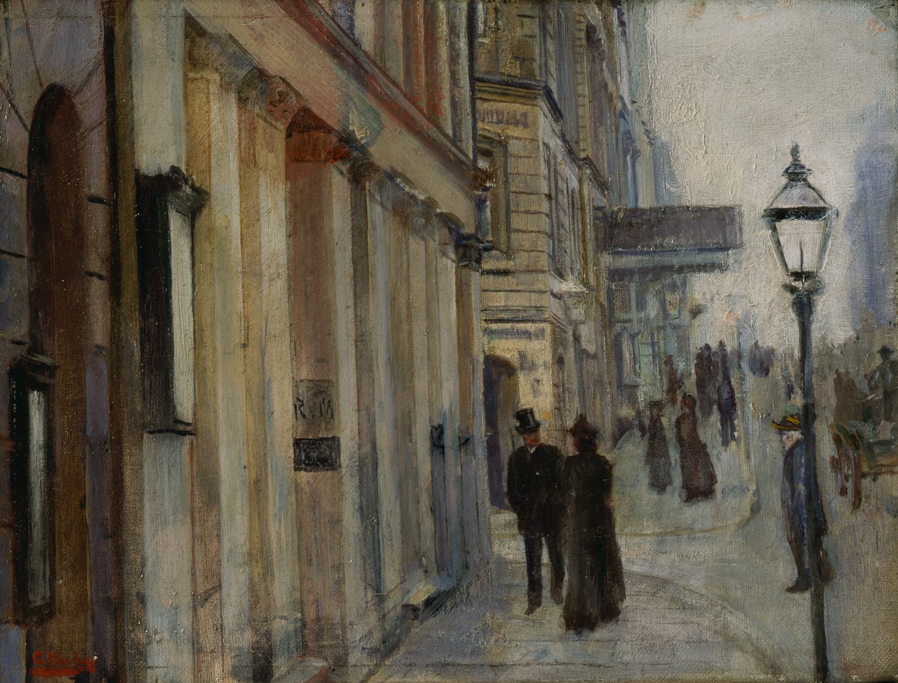 Róg ulic Karl Johan i Dronningen autorstwa Christian Krohg