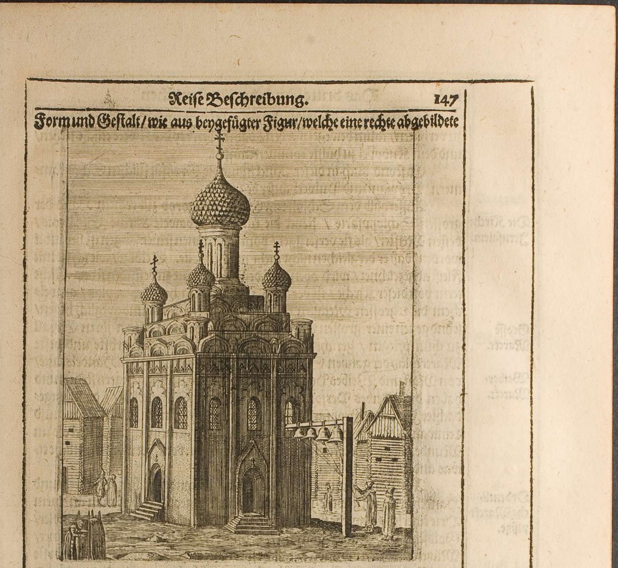 Katedra na Kremlu Ilustracja z Podróży do Wielkiego Księcia Moskwy i Kin autorstwa Christian Lorenzen Rothgiesser