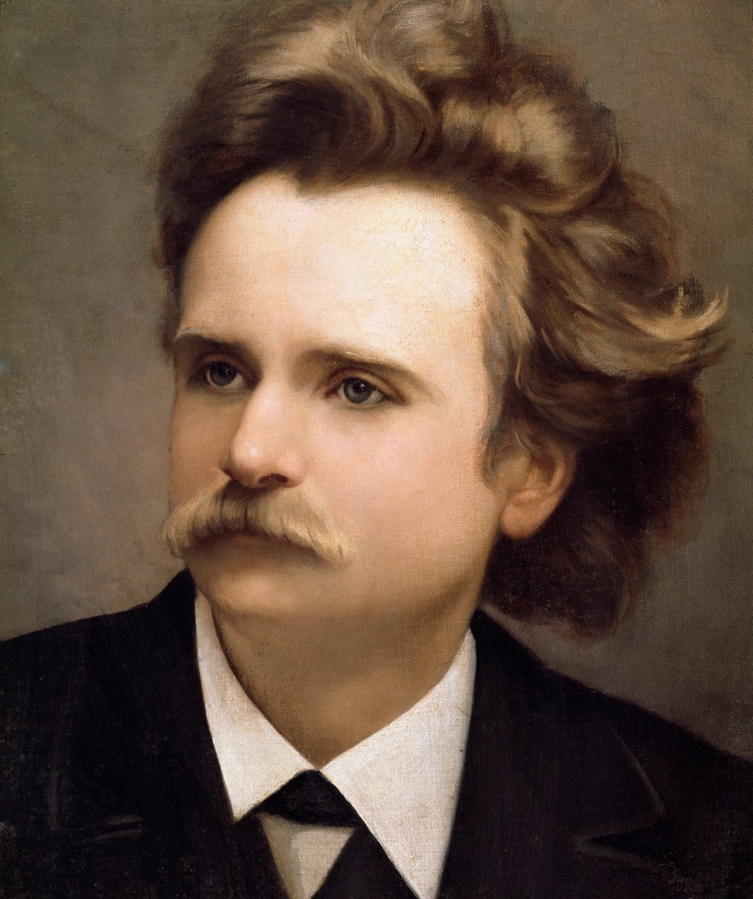 Portret norweskiego kompozytora Edouarda Hagerupa Griega (1843-1907) Szczegół. Obraz C.M. Ross (XIX wiek). Konserwatorium Muzyczne w Neapolu San Pietro a Majella autorstwa Christian Meyer Ross