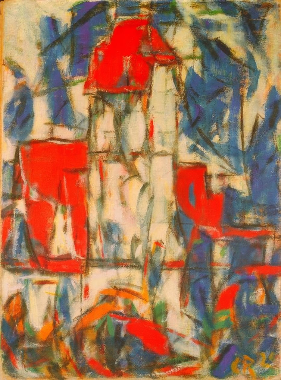Dinkelsbühl (pejzaż miejski z wieżą) autorstwa Christian Rohlfs
