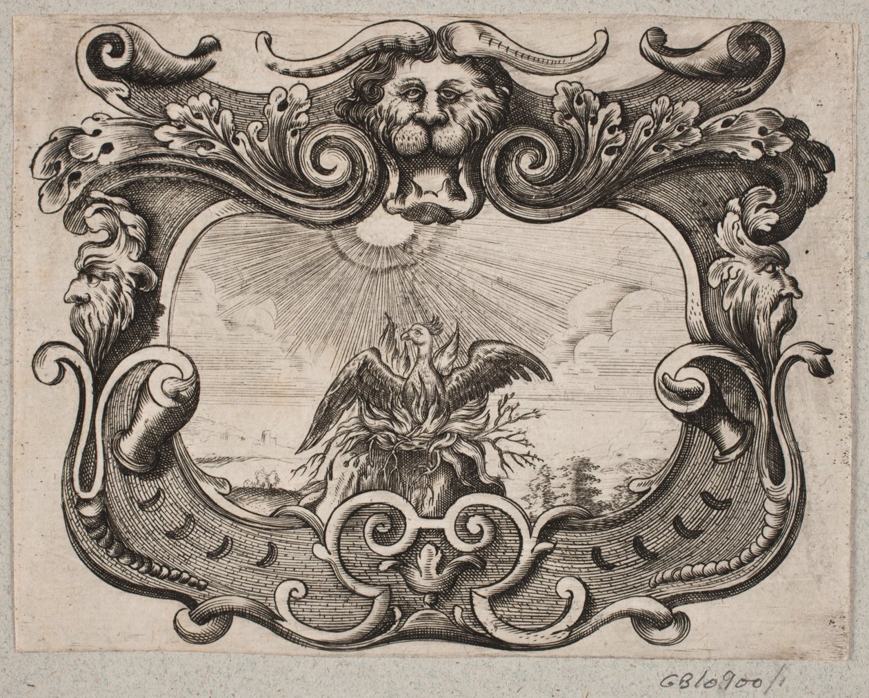 Emblemat z ptasim feniksem autorstwa Christian Rothgiesser