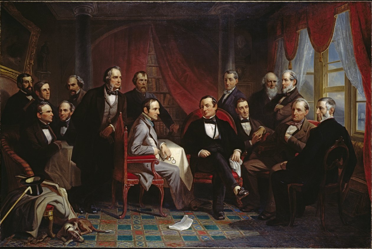 Washington Irving i jego literaccy przyjaciele w Sunnyside autorstwa Christian Schussele