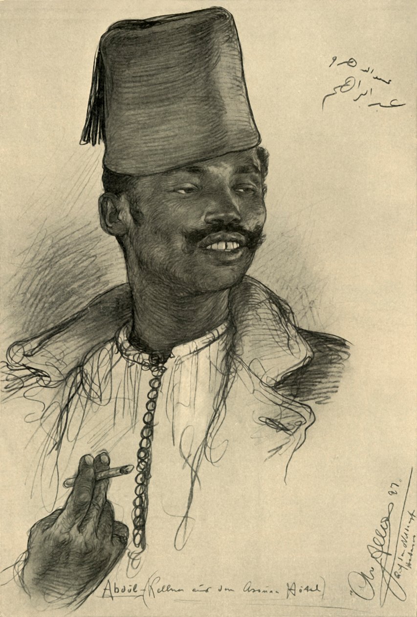 Abdul, kelner w hotelu Asuan, Egipt, 1898. autorstwa Christian Wilhelm Allers