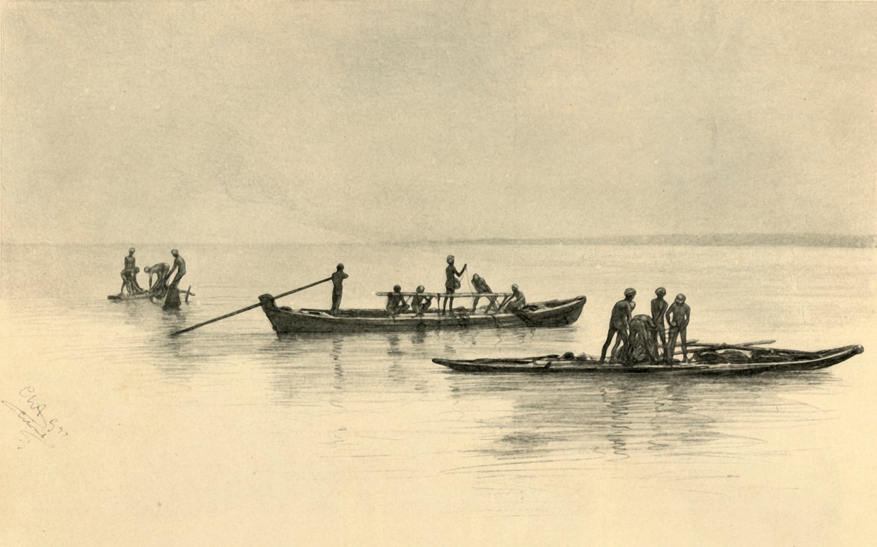 Łodzie rybackie, Cejlon, 1898 r. autorstwa Christian Wilhelm Allers