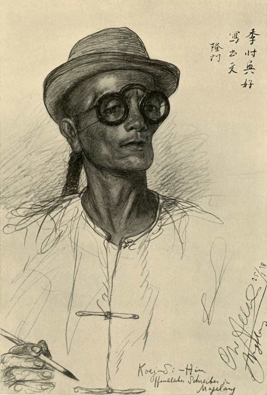 Koei-Si-Hin - skryba, Magalang, Java, 1898. autorstwa Christian Wilhelm Allers