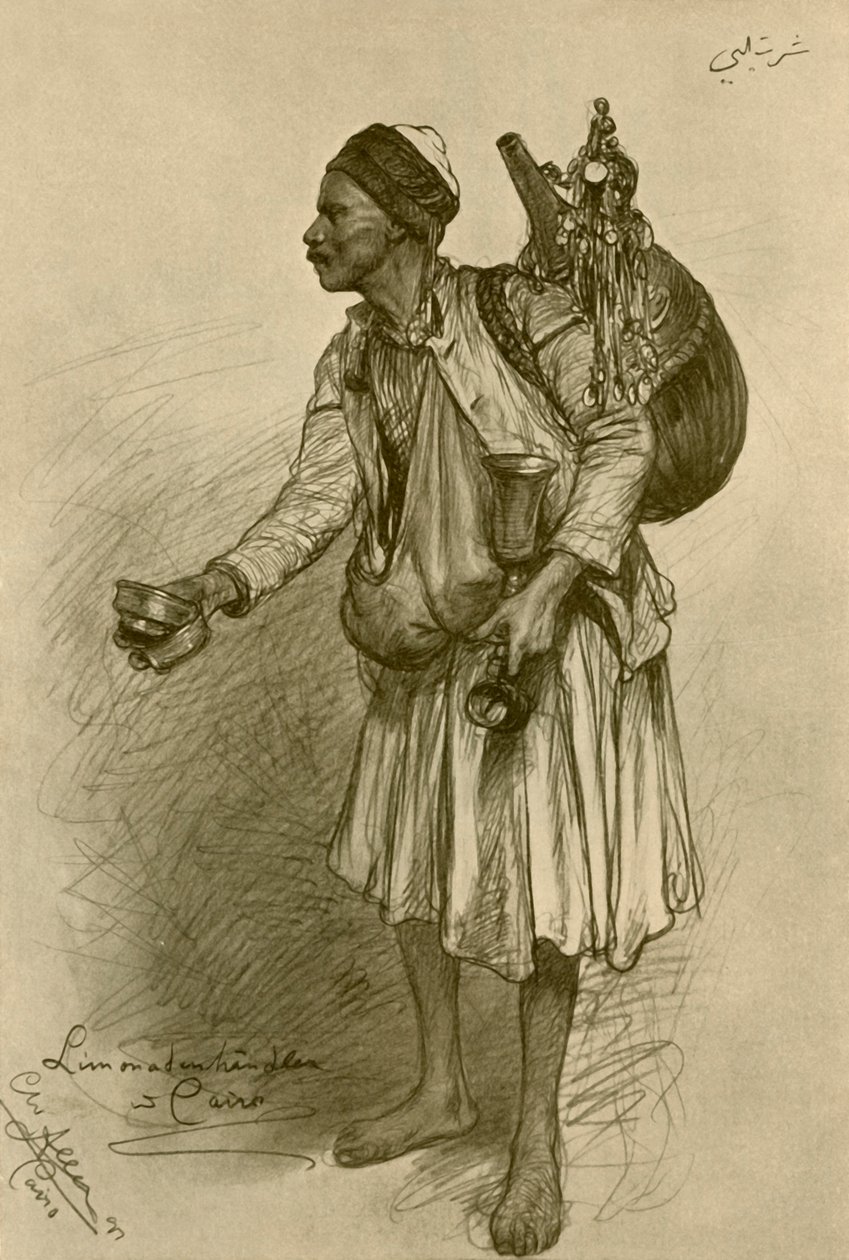 Sprzedawca lemoniady, Kair, Egipt, 1898. autorstwa Christian Wilhelm Allers
