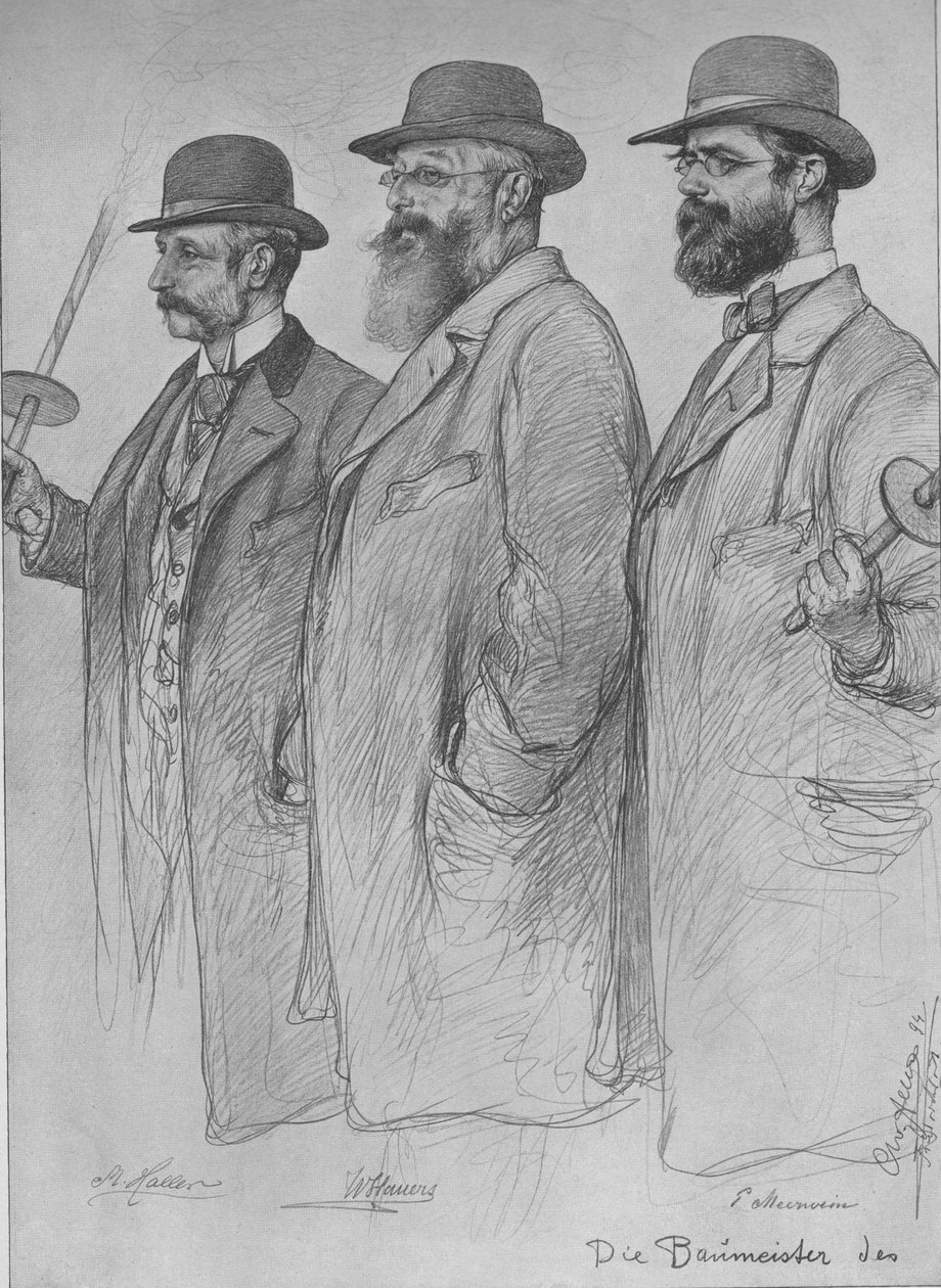 Martin Haller, Wilhelm Hauers, Wilhelm Emil Meerwein autorstwa Christian Wilhelm Allers