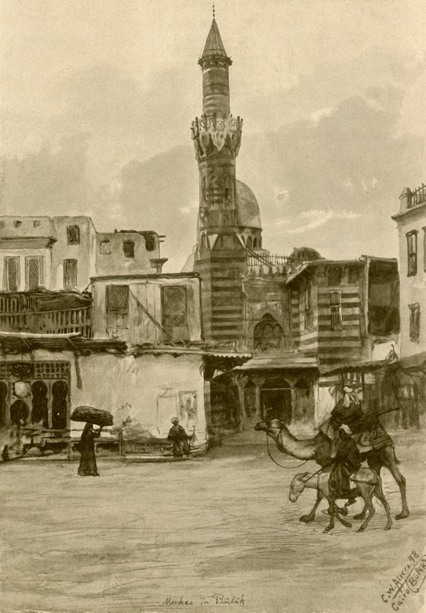 Meczet, Boulaq, Kair, Egipt, 1898. autorstwa Christian Wilhelm Allers