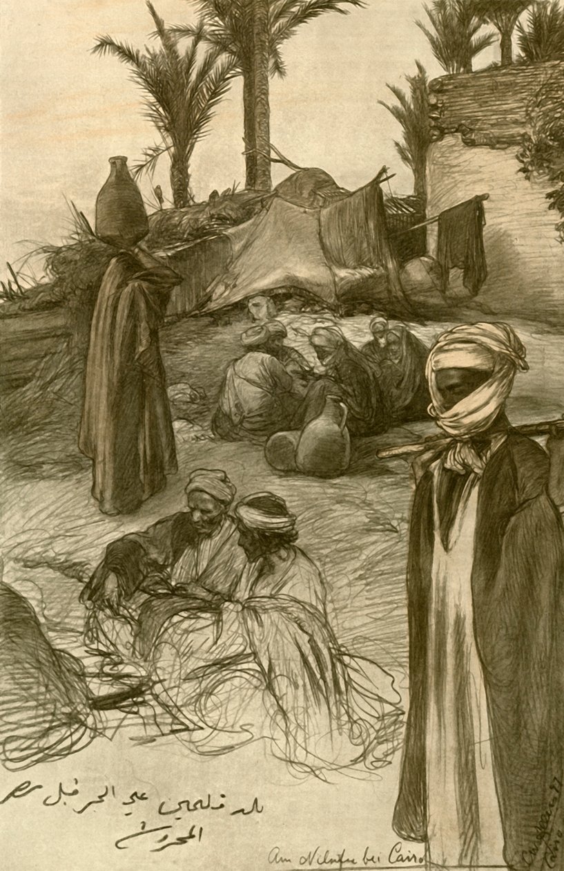 Nad brzegiem Nilu w Kairze, 1898. autorstwa Christian Wilhelm Allers