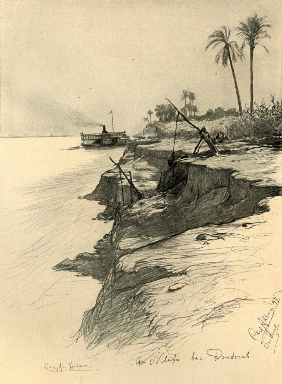 Nad brzegiem Nilu w Denderze w Egipcie, 1898. autorstwa Christian Wilhelm Allers
