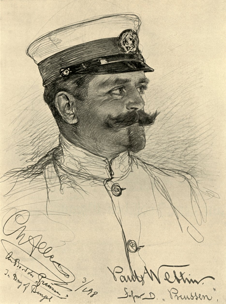 Paul Wettin - członek załogi statku „Preussen”, Zatoka Bengalska, 1898. autorstwa Christian Wilhelm Allers