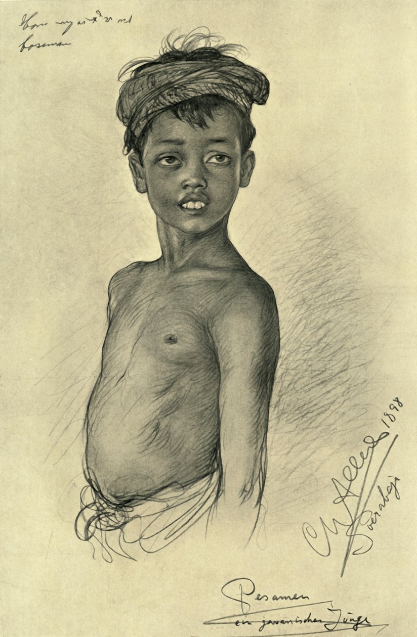 Pesamen - jawajski chłopiec z Surubaya, Jawa, 1898. autorstwa Christian Wilhelm Allers