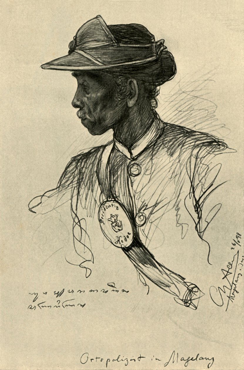 Policjant, Magalang, Jawa, 1898. autorstwa Christian Wilhelm Allers