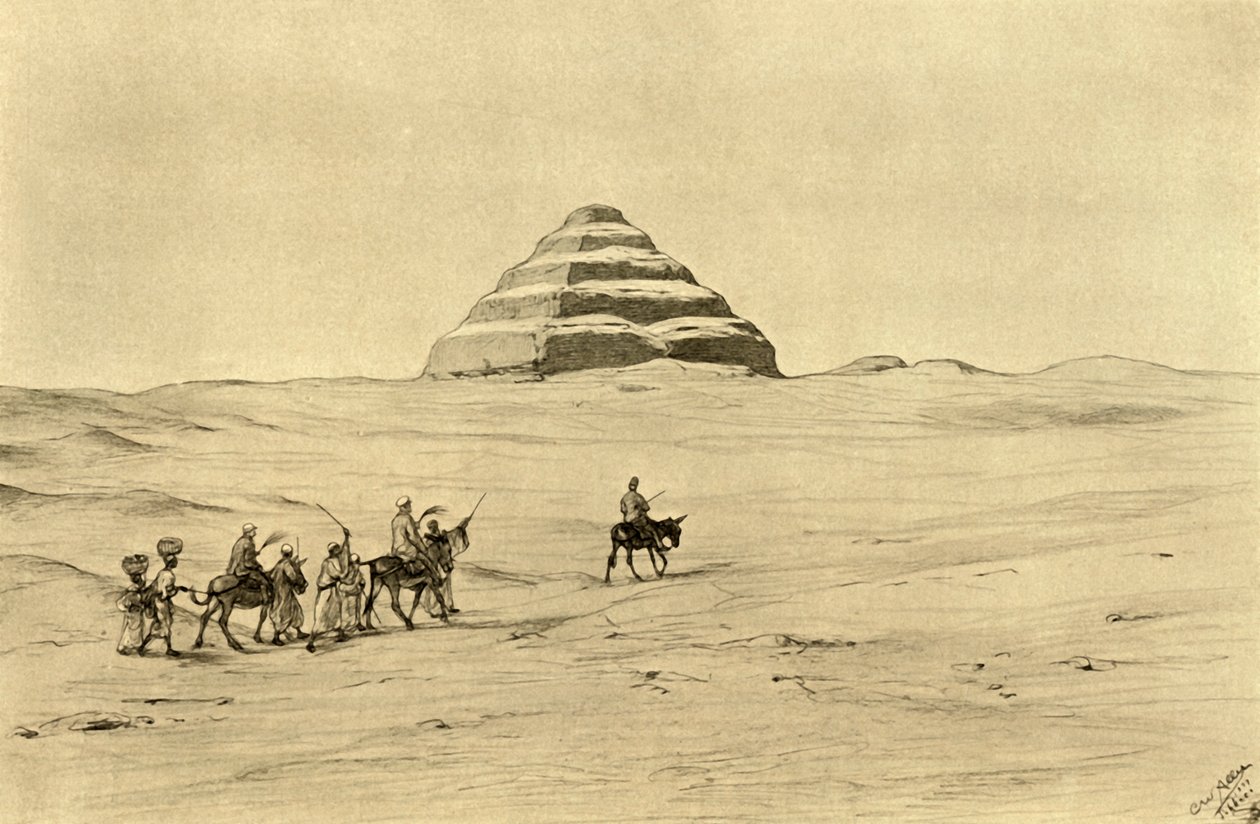 Piramida Dżesera w Sakkarze, niedaleko Kairu, Egipt, 1898. autorstwa Christian Wilhelm Allers