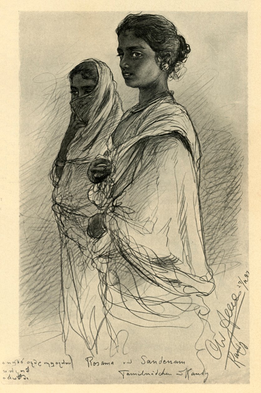 Rosama i Sandenam, Tamilki, Kandy, Cejlon, 1898. autorstwa Christian Wilhelm Allers