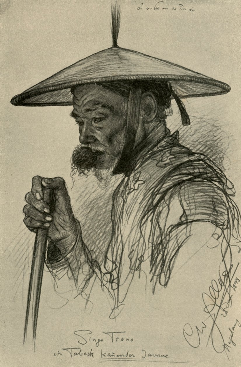 Singo Trono - człowiek do żucia tytoniu, Magelang, Java, 1898. autorstwa Christian Wilhelm Allers