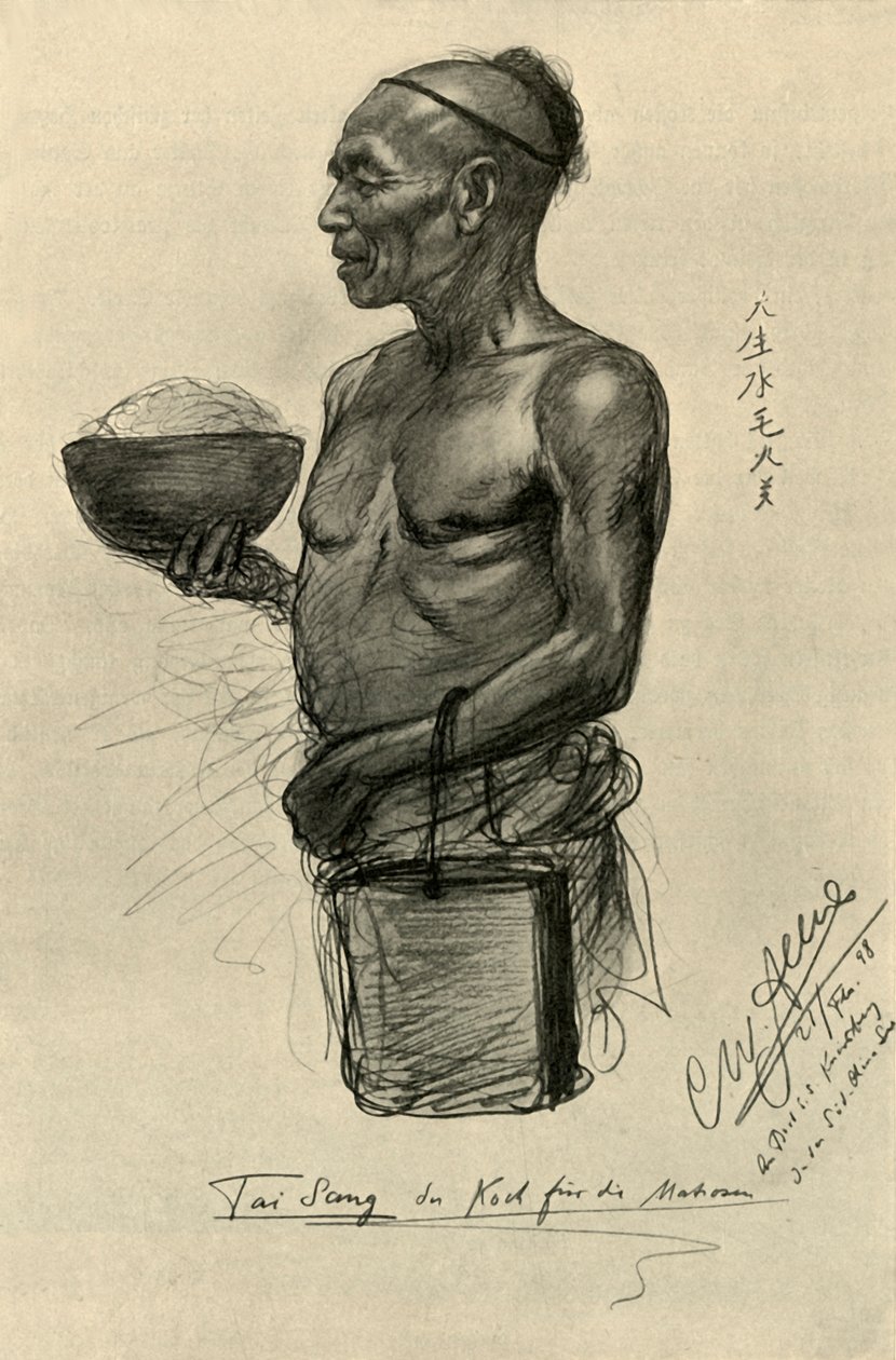 Tai Sang - kucharz na „Knivsbergu”, 1898. autorstwa Christian Wilhelm Allers