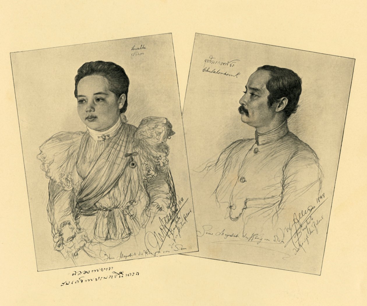 Król i królowa Syjamu, 1898. autorstwa Christian Wilhelm Allers