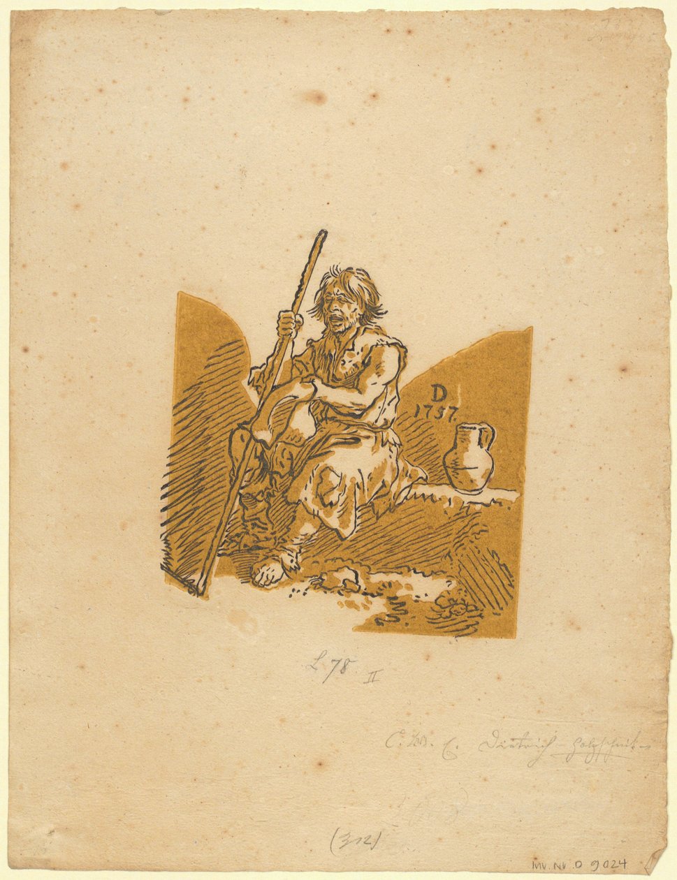 Blinder Bettler autorstwa Christian Wilhelm Ernst Dietrich