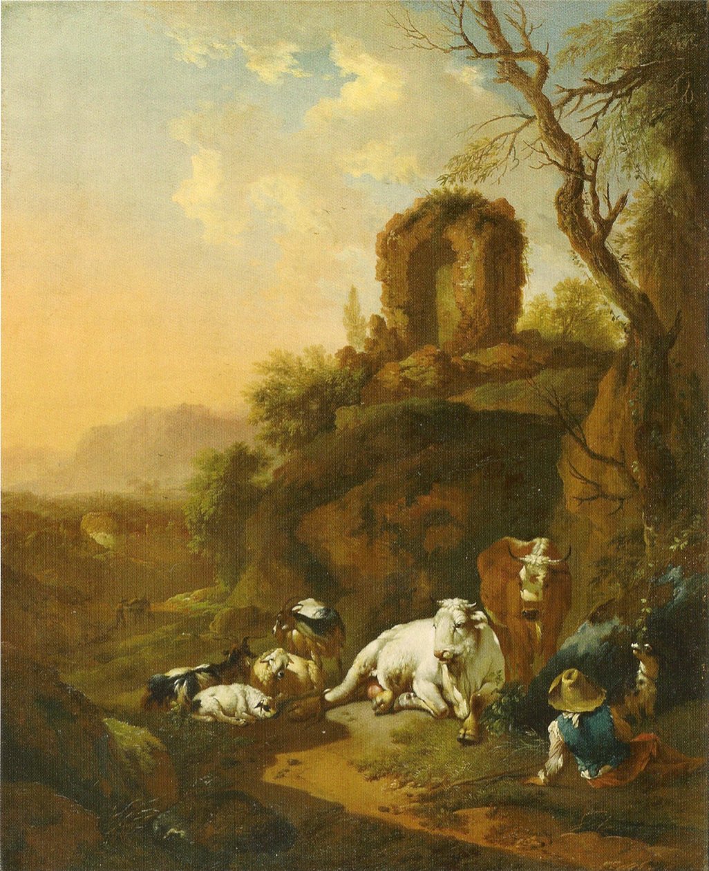 Bukoliczny krajobraz z ruiną autorstwa Christian Wilhelm Ernst Dietrich