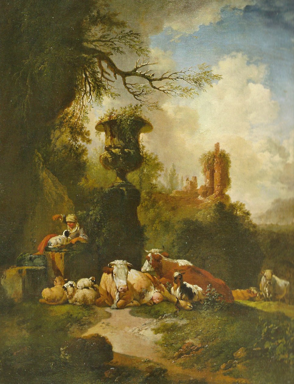 Bukoliczny krajobraz z urną autorstwa Christian Wilhelm Ernst Dietrich