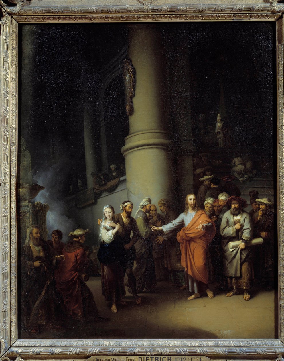 Chrystus i cudzołożna kobieta. Christian Wilhelm Ernst Dietrich (1712-1774) autorstwa Christian Wilhelm Ernst Dietrich