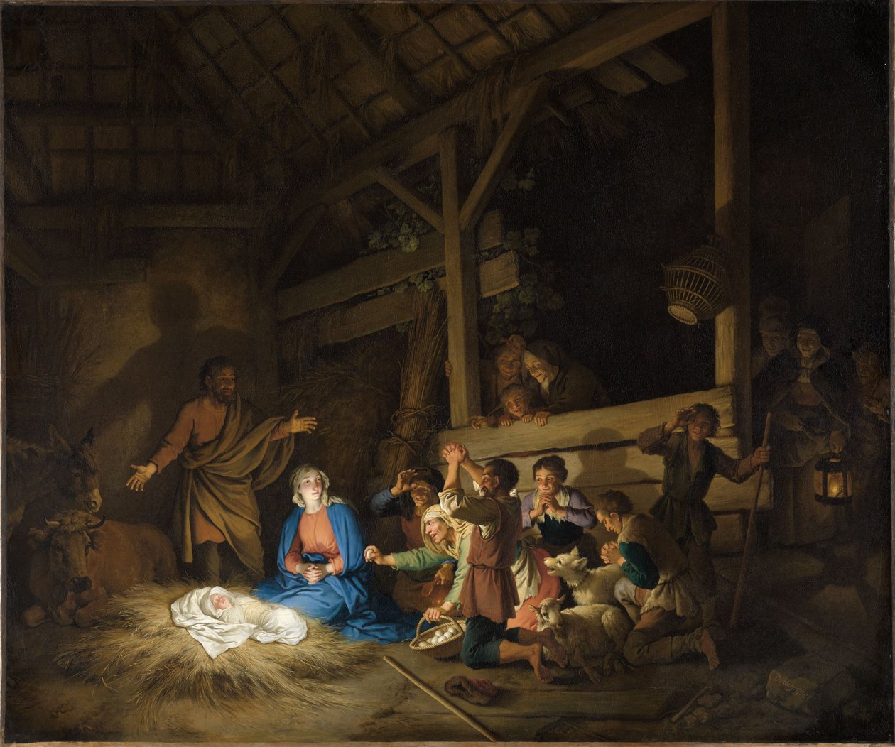 Pokłon pasterzy autorstwa Christian Wilhelm Ernst Dietrich