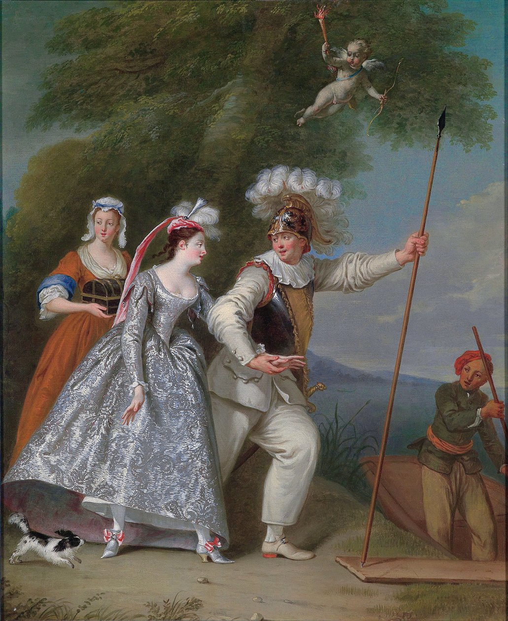 Portret eleganckiego dżentelmena jako Pierrota w interpretacji Commedia dell