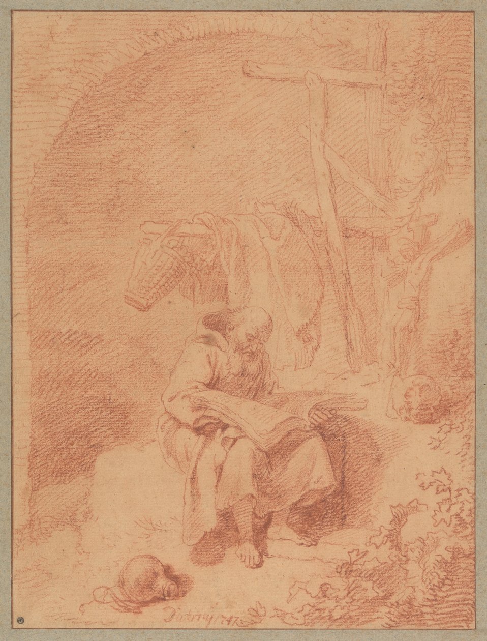 Der heilige Franziskus beim Lesen autorstwa Christian Wilhelm Ernst Dietrich