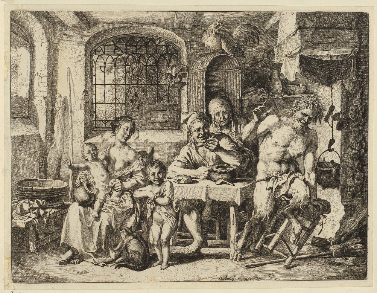 Satyr u chłopa autorstwa Christian Wilhelm Ernst Dietrich
