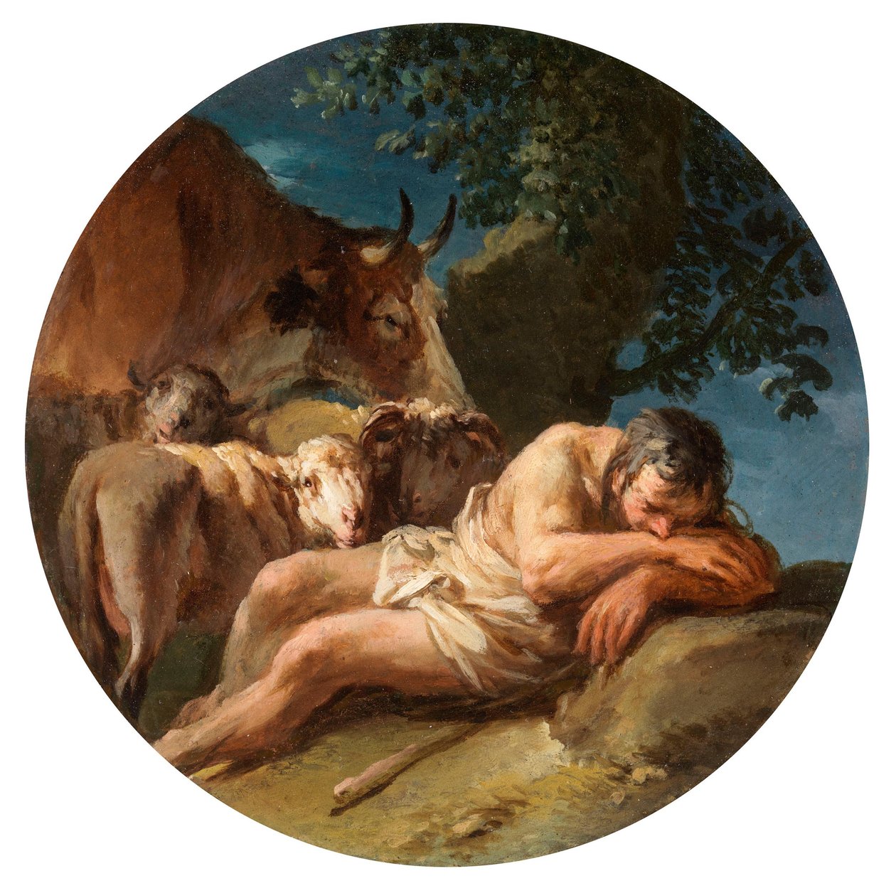 Śpiący pasterz autorstwa Christian Wilhelm Ernst Dietrich