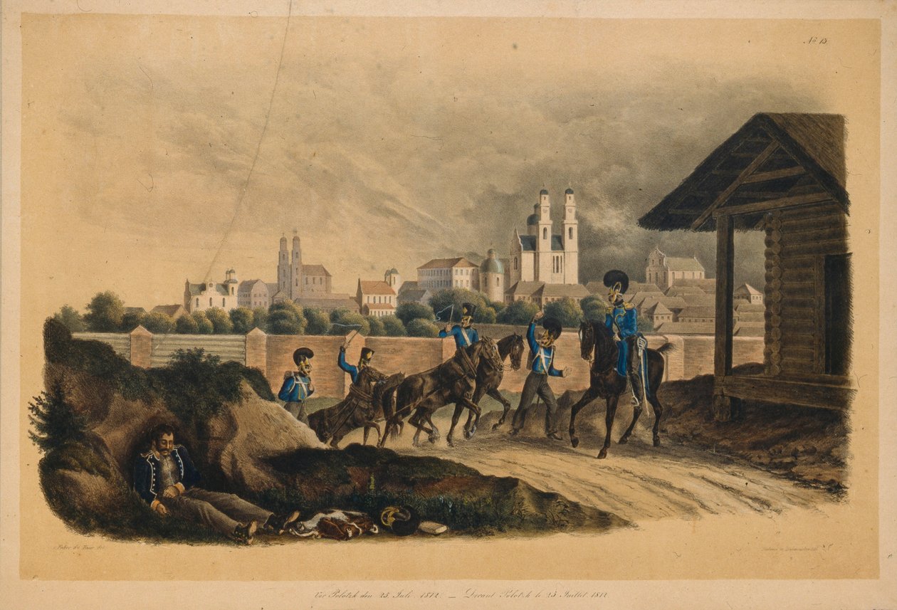 W pobliżu miasta Połock 25 lipca 1812 r. 1820 r. autorstwa Christian Wilhelm Faber du Faur von
