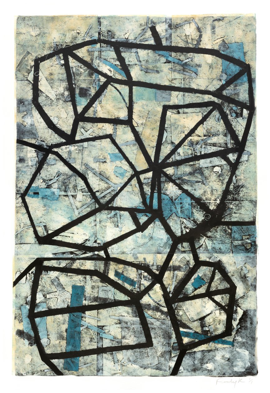 Pole siłowe, 2016 (monotypia na papierze) autorstwa Christina Fedyk