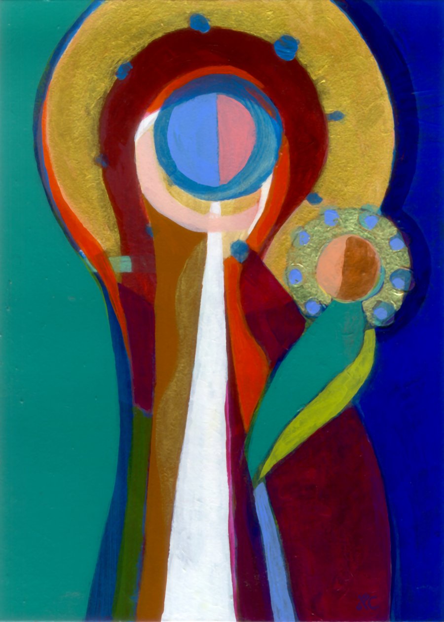 Madonna z Dzieciątkiem, ok. 2007 (akryl na panelu) autorstwa Christina Saj