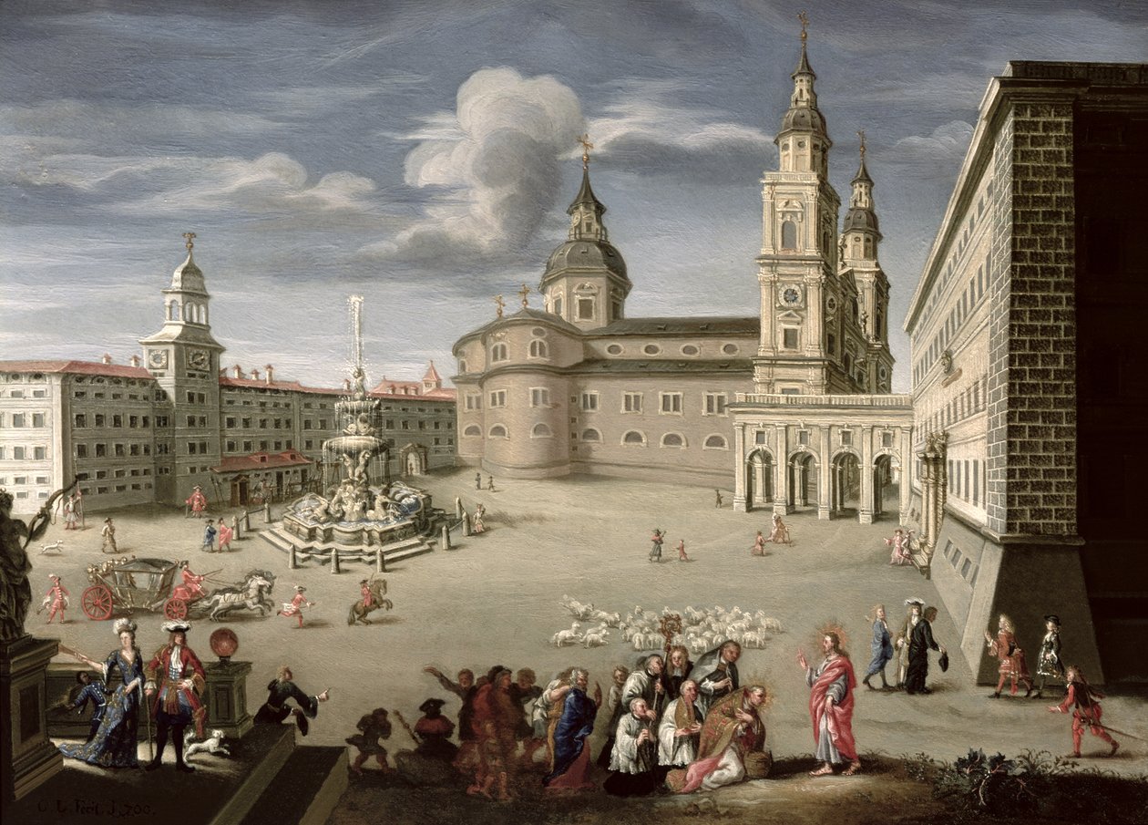 Chrystus błogosławi mieszkańców Salzburga autorstwa Christof Lederwasch