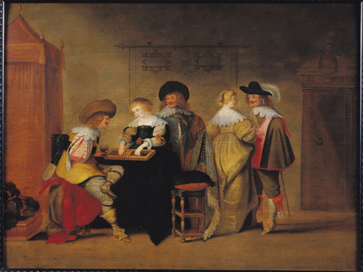 Gracze w tryktraka autorstwa Christoffel Jacobsz van der Lamen