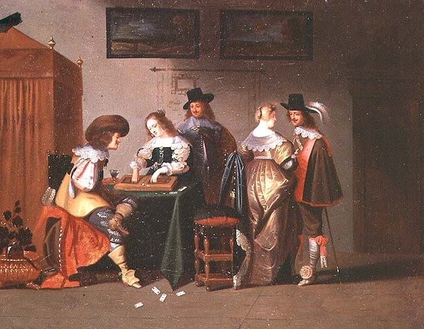 Gracze w tryktraka, XVII wiek autorstwa Christoffel Jacobsz van der Lamen