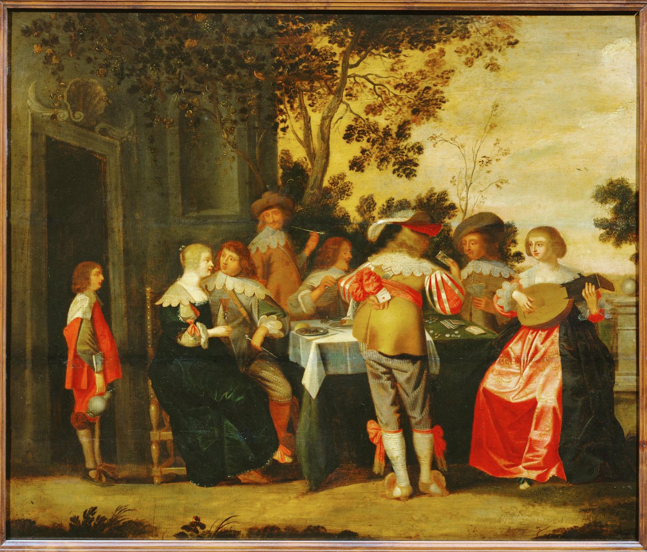 Le Jeu. Kolacja z muzykami ... (obraz na płótnie) autorstwa Christoffel Jacobsz van der Lamen
