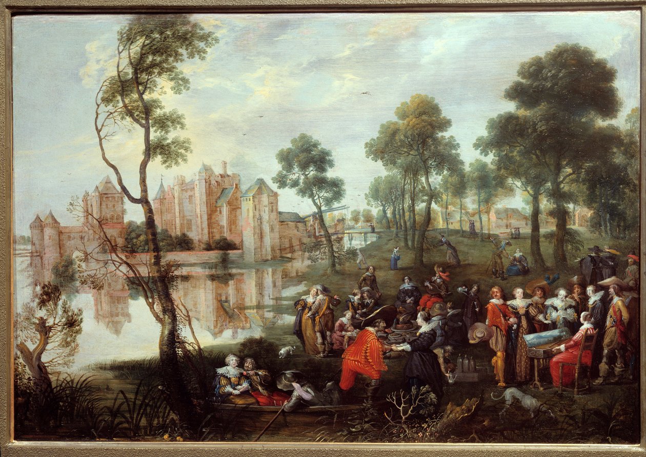Przekąska w Gallant Scene Park. Obraz Christophe Van der Lamen (1606-1651) autorstwa Christoffel Jacobsz van der Lamen