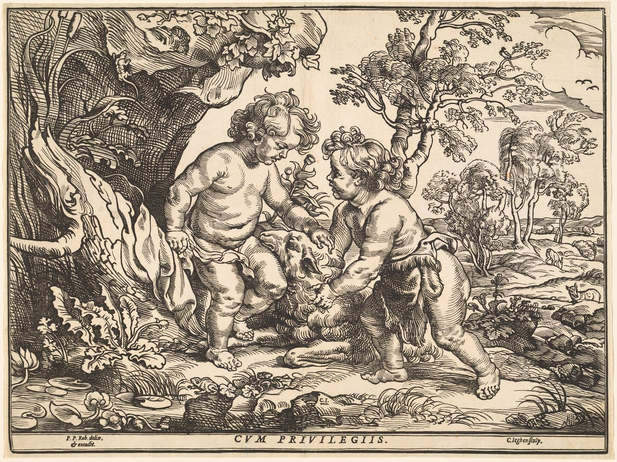 Dzieciątko Chrystus i św. Jan bawiący się z Barankiem autorstwa Christoffel Jegher after Sir Peter Paul Rubens
