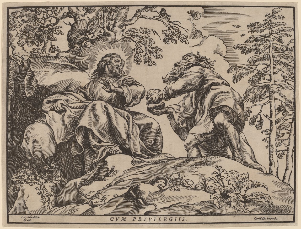 Kuszenie Chrystusa przez diabła autorstwa Christoffel Jegher after Sir Peter Paul Rubens